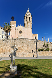 Sitges Catalunya Spain. Church esglesia de Sant Bartomeu i Santa Tecla