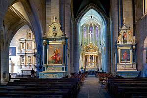 Basilica of St Saviour interior view in Dinan Brittany France