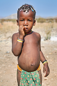 Portrait of a child from Zemba Bantu in Kunene Region of Namibia