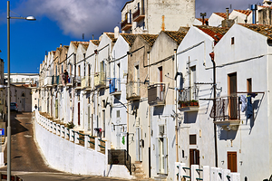 Apulia Puglia Gargano Italy. Monte SantAngelo. Typical houses