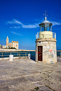 Apulia Puglia Italy. Trani. The lighthouse