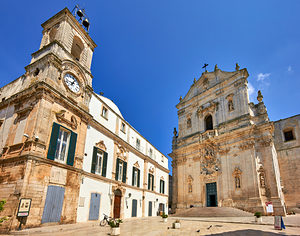Apulia Puglia Italy. Martina Franca. Piazza Plebiscito and the Cathedral. Basilica S. Martino