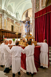 Apulia Puglia Italy. Ostuni. Festival of Saint Orontius. Procession with the statue of the Saint