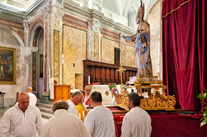 Apulia Puglia Italy. Ostuni. Festival of Saint Orontius. Procession with the statue of the Saint