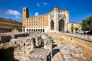 Apulia Puglia Salento Italy. Lecce. The Roman amphitheatre