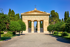 Apulia Puglia Salento Italy. Lecce. The entrance of the cemetery