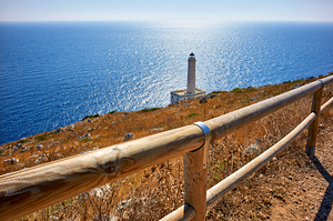Apulia Puglia Italy. The lighthouse at Cape Palascia Capo dOtranto. The easternmost point of Italy