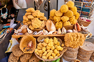 Salento. Apulia Puglia Italy. Gallipoli. Natural sea sponges