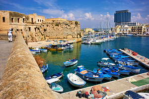 Salento. Apulia Puglia Italy. Gallipoli. The harbor