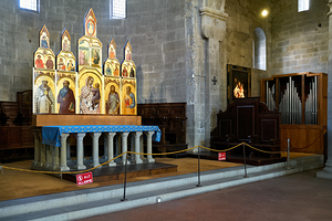 Arezzo Tuscany Italy. The altar of Santa Maria della Pieve church