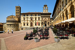 Arezzo Tuscany Italy. Piazza Grande