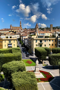 Arezzo Tuscany Italy. Elevated view of the city