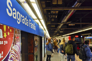 Barcelona. Catalonia. Spain. The Sagrada Familia Metro Station