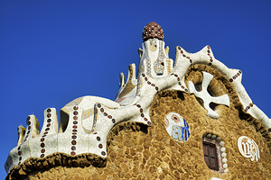 Barcelona. Catalonia. Spain. Gable of the Fairytale House Park Güell