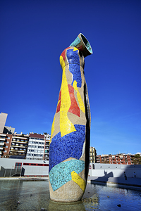 ´Dona i Ocell´ ´Woman and Bird´ sculpture by Joan Miró in Parc de l´Escorxador Barcelona. Catalunya Spain