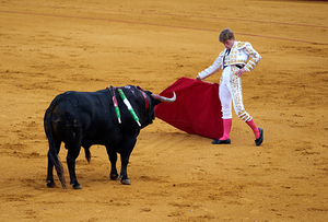 ANDALUSIA SPAIN. Bullfight in Seville Arena