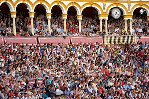 ANDALUSIA SPAIN. Bullfight in Seville Arena