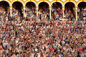 ANDALUSIA SPAIN. Bullfight in Seville Arena