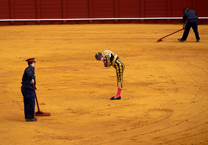 ANDALUSIA SPAIN. Bullfight in Seville Arena