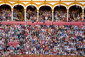 ANDALUSIA SPAIN. Bullfight in Seville Arena