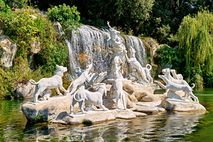 Caserta Campania Italy. The Royal Palace. The fountain of Diana and Actaeon