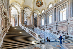 Caserta Campania Italy. The scalone staircase of honour by Luigi Vanvitelli at the Royal Palace
