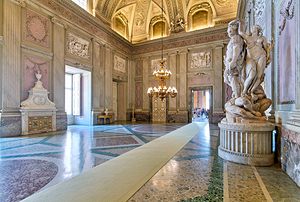 Caserta Campania Italy. The Royal Palace. The Hall of the bodyguards