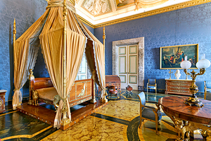 Caserta Campania Italy. The Royal Palace. The bedroom of King Francis II