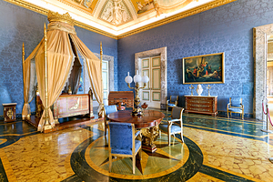 Caserta Campania Italy. The Royal Palace. The bedroom of King Francis II