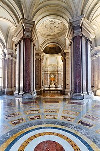 Caserta Campania Italy. The Royal Palace. The upper vestibule