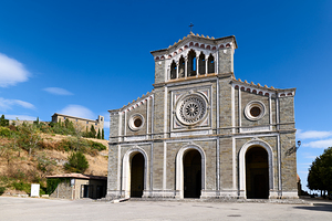Cortona Arezzo Tuscany Italy. Basilica Santa Margherita hilltop