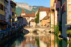 Annecy Haute Savoie France. The Thiou river