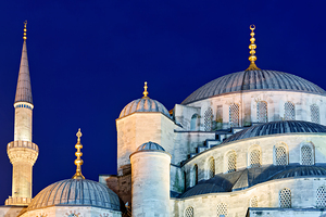 Istanbul Turkey. The Blue Mosque at sunset