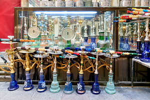 Istanbul Turkey. Hookah in a cafe