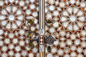 Istanbul Turkey. Topkapi Palace. Decorated door in the Harem