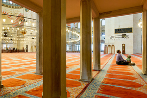 Istanbul Turkey. Süleymaniye Mosque. Believers praying