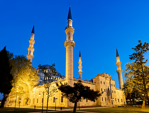 Istanbul Turkey. Süleymaniye Mosque at sunset