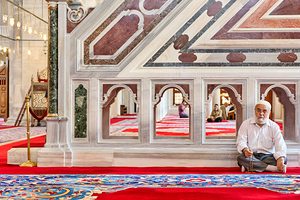 Istanbul Turkey. Muslim believer praying in the Fatih Mosque