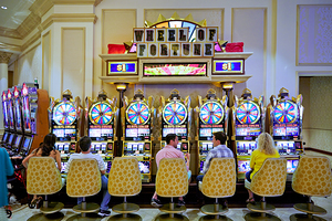 Slot Machines at Venetian Hotel. Las Vegas Nevada USA