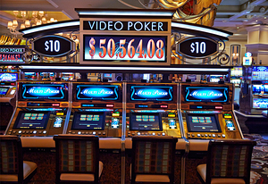 Slot Machines at Bellagio Casino. Las Vegas Nevada USA