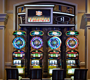 Slot Machines at Bellagio Casino. Las Vegas Nevada USA