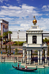 Gondolas at Venetian Hotel. Las Vegas Nevada USA
