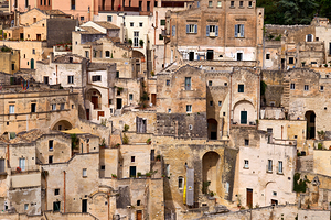 Matera Basilicata Italy. Cityscape of the old town