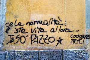 Naples Campania Italy. Street graffiti downtown