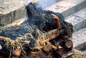 Nepal. Kathmandu. Cremation in Pashupatinath