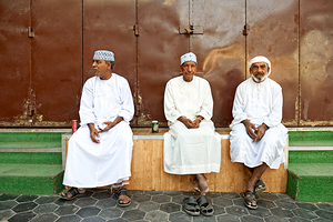 Oman. Muscat. Portrait of omani men