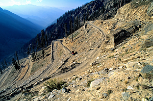 Pakistan. The winding road to Shandur Pass
