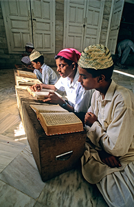 Pakistan. Students in a choranic school madrasa