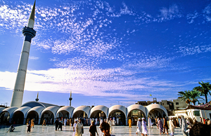 Pakistan. The mosque in Islamabad