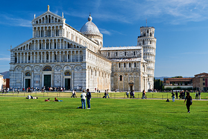 Pisa Tuscany Italy. Piazza dei Miracoli Square of Miracles. The Cathedral and the Leaning Tower
